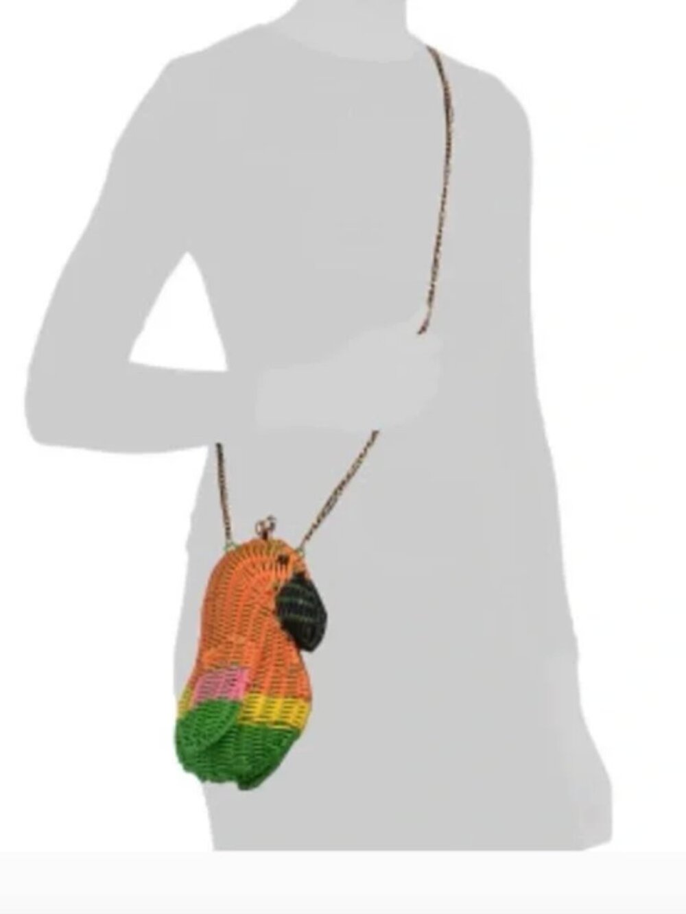 Viral Tommy Bahama Woven Wicker Crossbody Bag Parrot Handbag NWT